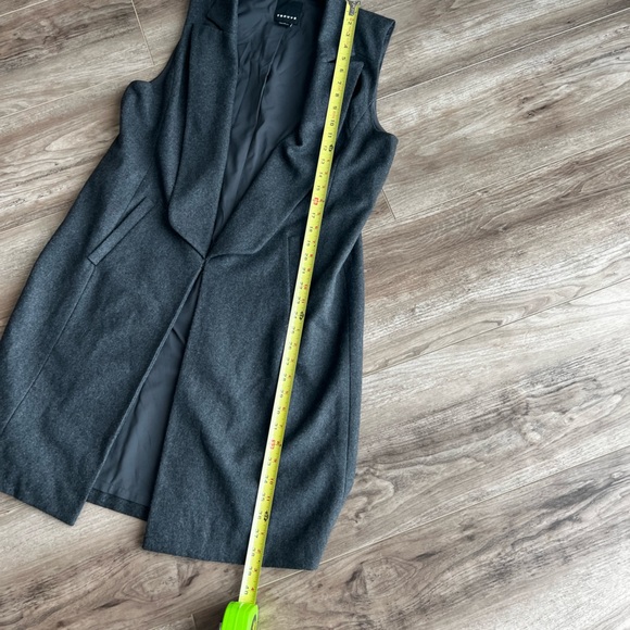 Trouvé sleeveless wool blend long vest jacket with lapel and hook closure Large - Picture 12 of 14